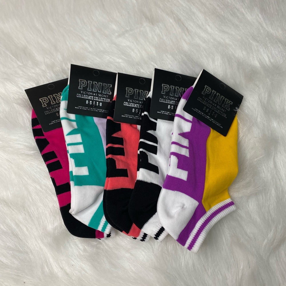 5 Pair Bundle Pink Victoria’s Secret Socks - Picture 3 of 12